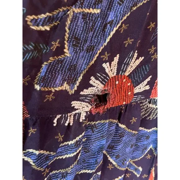 Farm Rio Tropical Shine Navy Blue Maxi Dress sz XL - Picture 5 of 13